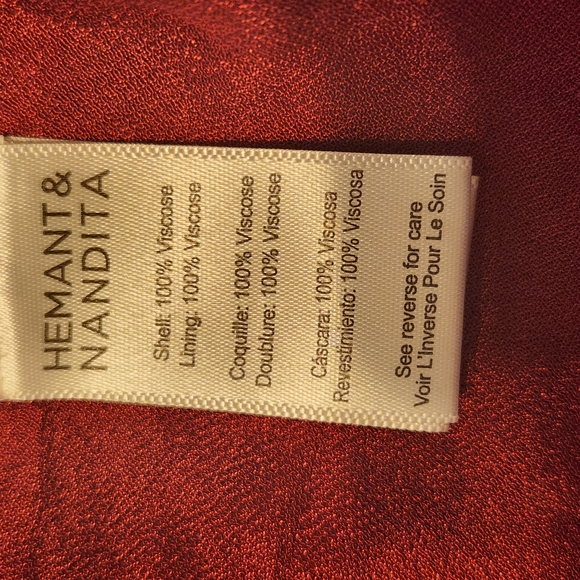 NWT HEMANT & NANDITA Vibrant Red Dress - Picture 3 of 16